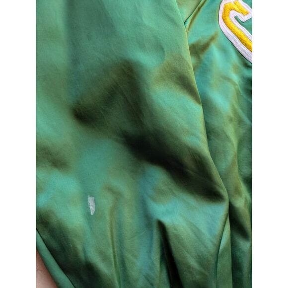 Boston Celtics 80s CHALK LINE satin bomber jacket XL green NBA vintage St Pats - Picture 3 of 7
